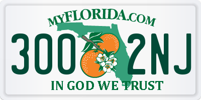 FL license plate 3002NJ