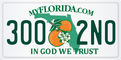 FL license plate 3002NO