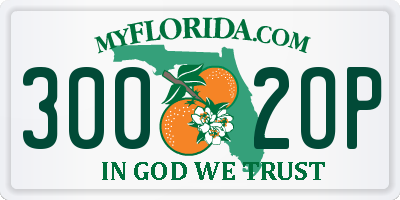 FL license plate 3002OP