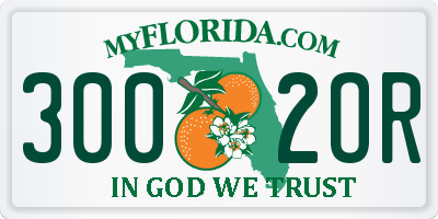 FL license plate 3002OR