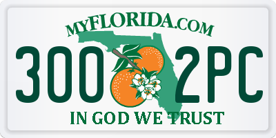 FL license plate 3002PC