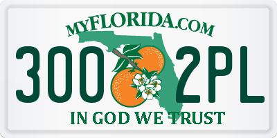 FL license plate 3002PL