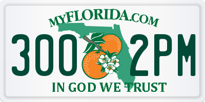 FL license plate 3002PM
