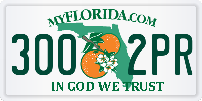 FL license plate 3002PR