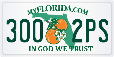 FL license plate 3002PS