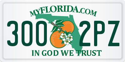 FL license plate 3002PZ