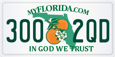 FL license plate 3002QD