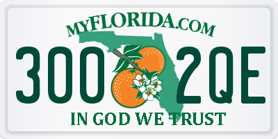FL license plate 3002QE