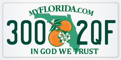 FL license plate 3002QF
