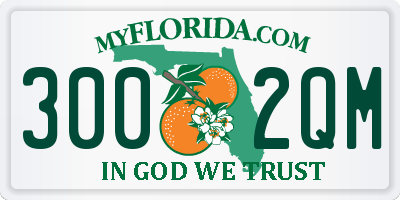 FL license plate 3002QM