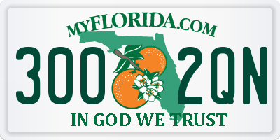 FL license plate 3002QN