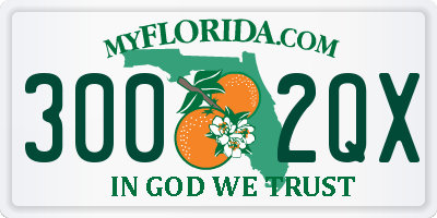 FL license plate 3002QX