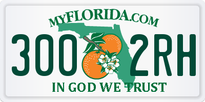 FL license plate 3002RH