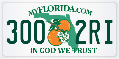FL license plate 3002RI