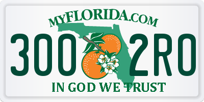 FL license plate 3002RO