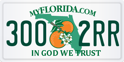 FL license plate 3002RR
