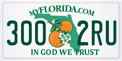 FL license plate 3002RU