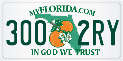 FL license plate 3002RY
