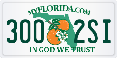 FL license plate 3002SI