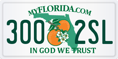 FL license plate 3002SL