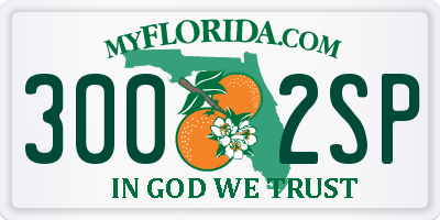 FL license plate 3002SP