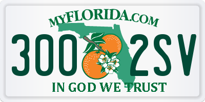 FL license plate 3002SV