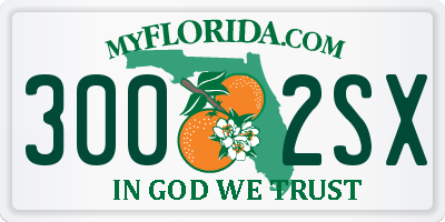 FL license plate 3002SX
