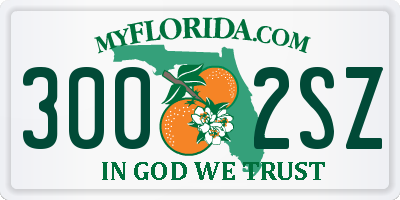 FL license plate 3002SZ