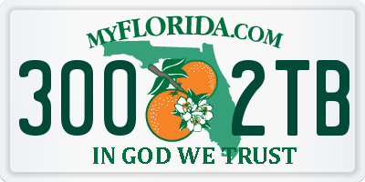 FL license plate 3002TB