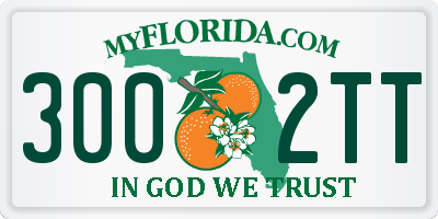 FL license plate 3002TT