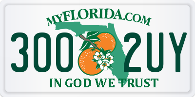FL license plate 3002UY