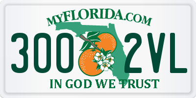 FL license plate 3002VL