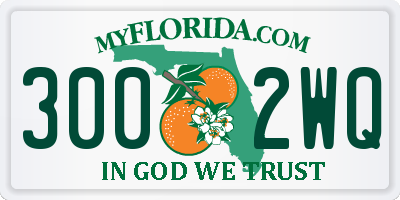 FL license plate 3002WQ