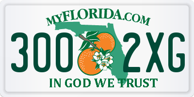 FL license plate 3002XG
