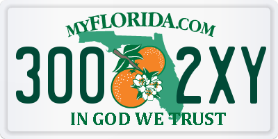 FL license plate 3002XY
