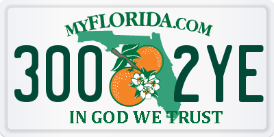 FL license plate 3002YE