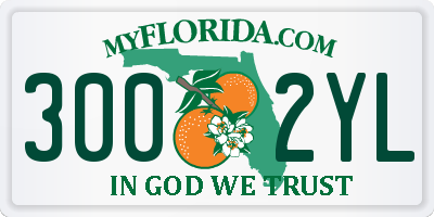 FL license plate 3002YL