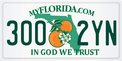 FL license plate 3002YN