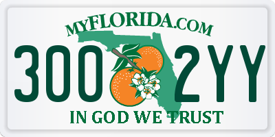 FL license plate 3002YY