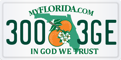 FL license plate 3003GE