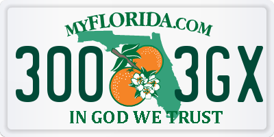 FL license plate 3003GX