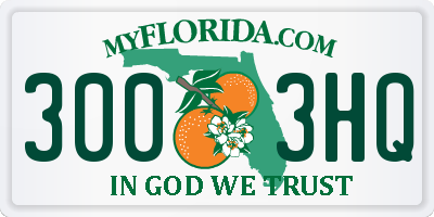 FL license plate 3003HQ