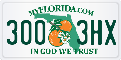 FL license plate 3003HX