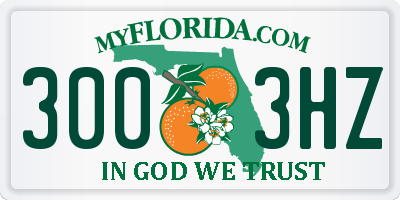 FL license plate 3003HZ