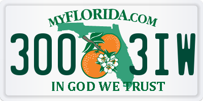 FL license plate 3003IW
