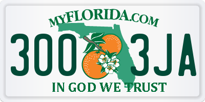 FL license plate 3003JA
