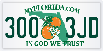 FL license plate 3003JD