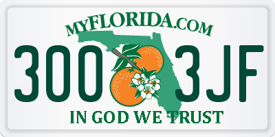 FL license plate 3003JF