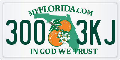 FL license plate 3003KJ