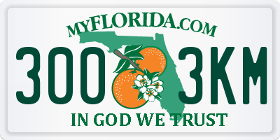 FL license plate 3003KM